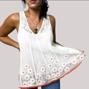 Anthropologie - size 12 embroidered tank top